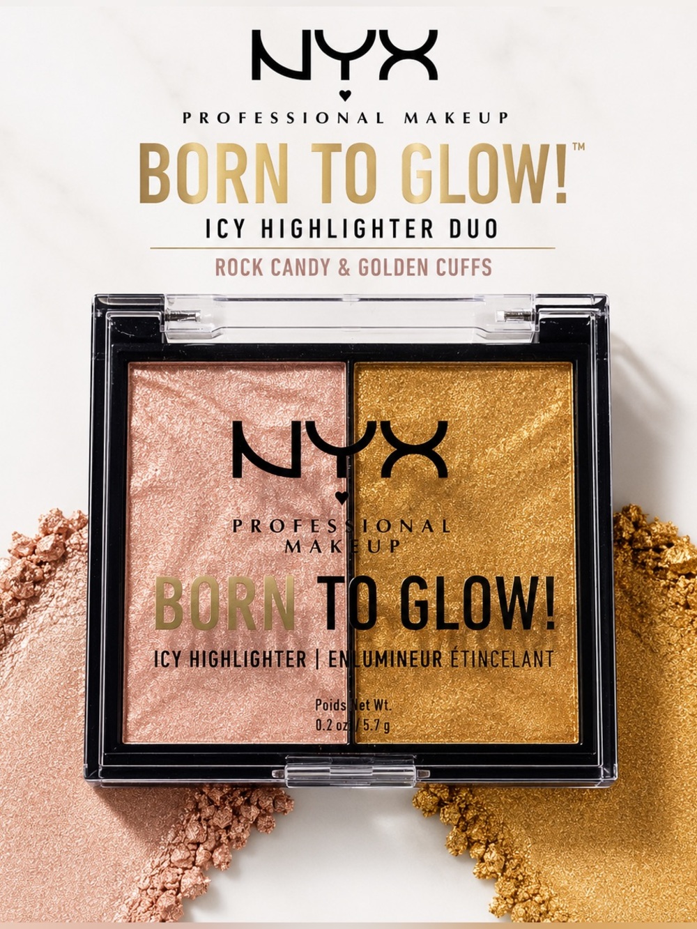 New/Sealed NYX Professional Makeup Born to Glow! Icy Highlighter Duo - Picture 1 of 4